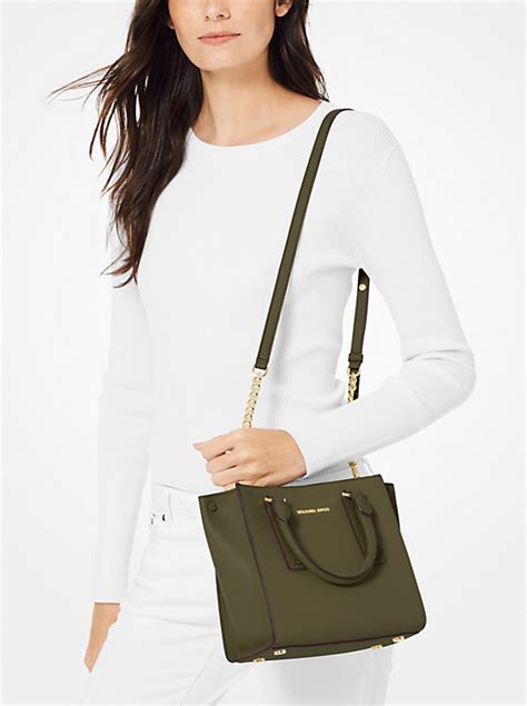 michael kors alessa small pebbled leather satchel|Alessa Small Pebbled Leather Satchel .